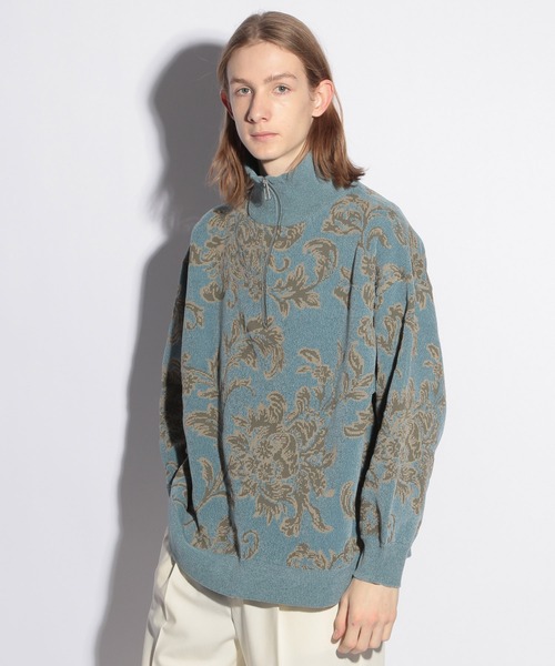 HARE（ハレ）の「レトロフラワーモールハーフZIPニット(HARE)（ニット/セーター・メンズ・グレー/ブルー/ブラック・FREE）」の9枚目の写真