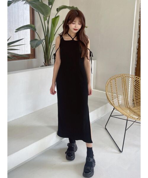 EATME(イートミー)の「リブカットワンピース(セットアップ可能)(ワンピース・レディース・ブラック/ベージュ/グレー・FREE)」の8枚目の写真