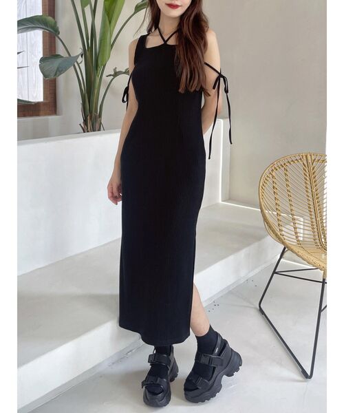 EATME(イートミー)の「リブカットワンピース(セットアップ可能)(ワンピース・レディース・ブラック/ベージュ/グレー・FREE)」の9枚目の写真