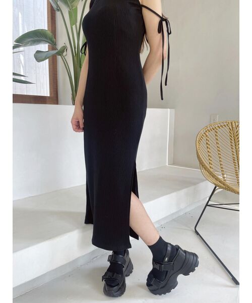 EATME(イートミー)の「リブカットワンピース(セットアップ可能)(ワンピース・レディース・ブラック/ベージュ/グレー・FREE)」の12枚目の写真