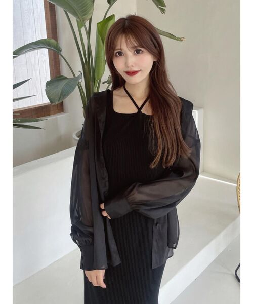 EATME(イートミー)の「リブカットワンピース(セットアップ可能)(ワンピース・レディース・ブラック/ベージュ/グレー・FREE)」の14枚目の写真