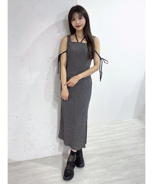 EATME(イートミー)の「リブカットワンピース(セットアップ可能)(ワンピース・レディース・ブラック/ベージュ/グレー・FREE)」の16枚目の写真