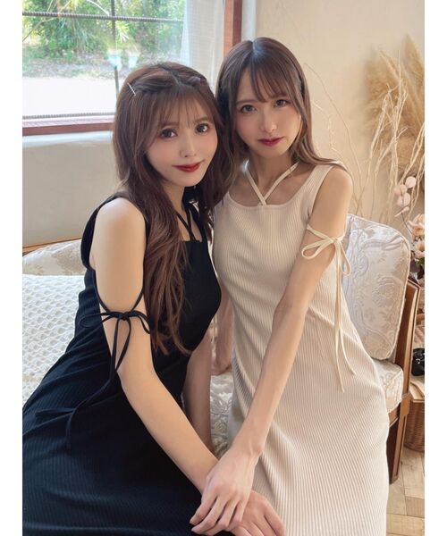 EATME(イートミー)の「リブカットワンピース(セットアップ可能)(ワンピース・レディース・ブラック/ベージュ/グレー・FREE)」の7枚目の写真