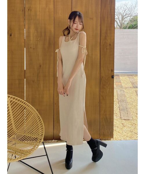 EATME(イートミー)の「リブカットワンピース(セットアップ可能)(ワンピース・レディース・ブラック/ベージュ/グレー・FREE)」の17枚目の写真