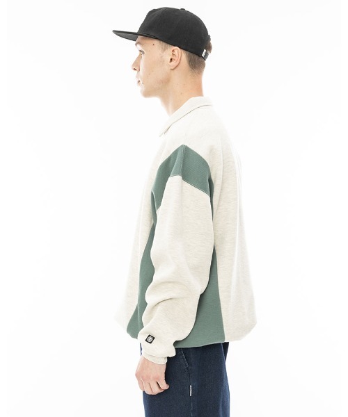 ELEMENT（エレメント）の「ELEMENT メンズ FULY POLO HALF ZIP トレーナー/エレメントハーフジップスウェットトレーナー（スウェット・メンズ・ブラック/アイボリー・X-LARGE/MEDIUM/LARGE）」の6枚目の写真