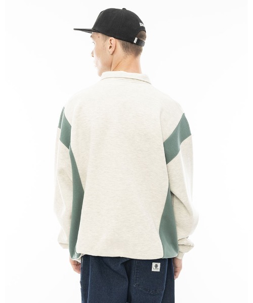 ELEMENT（エレメント）の「ELEMENT メンズ FULY POLO HALF ZIP トレーナー/エレメントハーフジップスウェットトレーナー（スウェット・メンズ・ブラック/アイボリー・X-LARGE/MEDIUM/LARGE）」の7枚目の写真