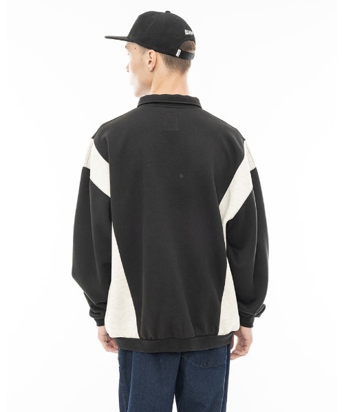 ELEMENT（エレメント）の「ELEMENT メンズ FULY POLO HALF ZIP トレーナー/エレメントハーフジップスウェットトレーナー（スウェット・メンズ・ブラック/アイボリー・X-LARGE/MEDIUM/LARGE）」の9枚目の写真