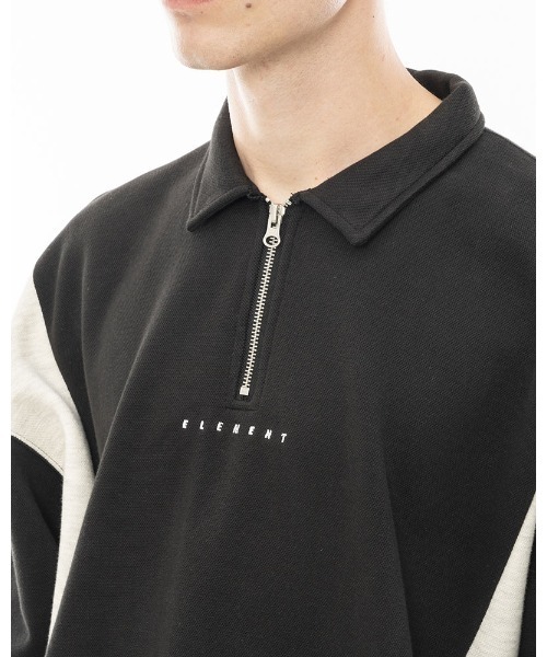 ELEMENT（エレメント）の「ELEMENT メンズ FULY POLO HALF ZIP トレーナー/エレメントハーフジップスウェットトレーナー（スウェット・メンズ・ブラック/アイボリー・X-LARGE/MEDIUM/LARGE）」の10枚目の写真