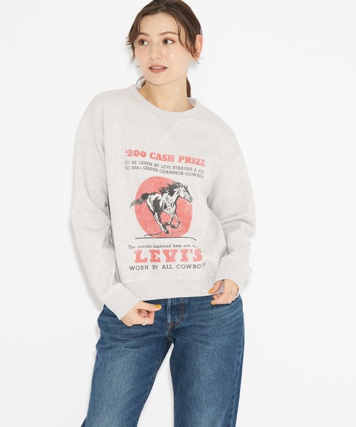 Levi's（リーバイス）の「Levi's/リーバイス クルーネック スウェットシャツ グレー HEATHER GRAY（スウェット・レディース・グレー・M/S/XS）」の8枚目の写真