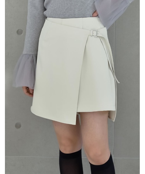 Re:EDIT（リエディ）の「[2024SS COLLECTION]2WAYエプロン付きミニスカートパンツ（その他パンツ・レディース・ブラック/キャメル/グレー/ホワイト・MEDIUM/SMALL/LARGE）」の2枚目の写真