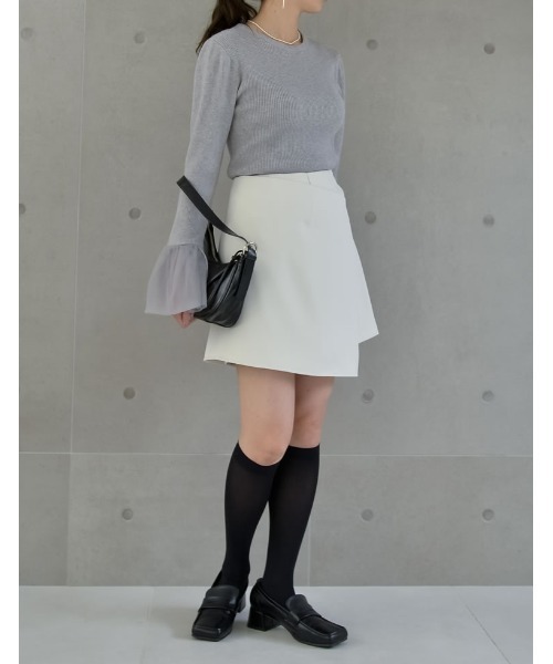 Re:EDIT（リエディ）の「[2024SS COLLECTION]2WAYエプロン付きミニスカートパンツ（その他パンツ・レディース・ブラック/キャメル/グレー/ホワイト・MEDIUM/SMALL/LARGE）」の17枚目の写真