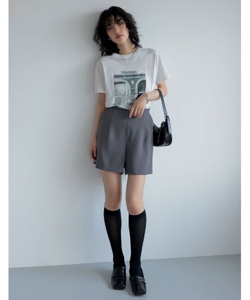 Re:EDIT（リエディ）の「[2024SS COLLECTION]2WAYエプロン付きミニスカートパンツ（その他パンツ・レディース・ブラック/キャメル/グレー/ホワイト・MEDIUM/SMALL/LARGE）」の8枚目の写真