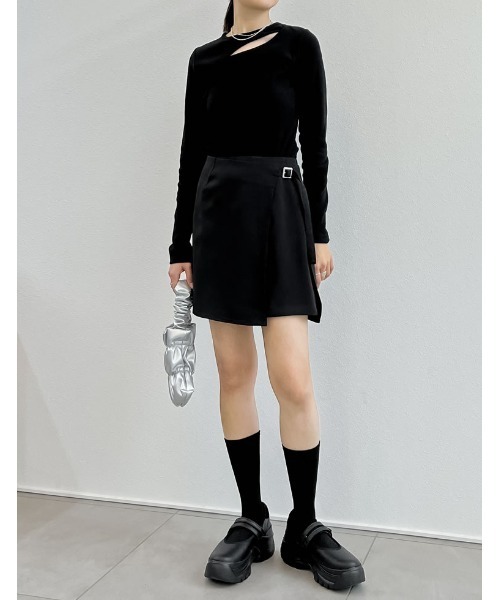 Re:EDIT（リエディ）の「[2024SS COLLECTION]2WAYエプロン付きミニスカートパンツ（その他パンツ・レディース・ブラック/キャメル/グレー/ホワイト・MEDIUM/SMALL/LARGE）」の10枚目の写真