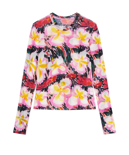 JNBY(ジェーエヌビーワイ)の「Abstract Graffiti Floral Scond Skin Top(Tシャツ/カットソー・レディース・ピンク/ブルー/グレー・40/38/36)」の21枚目の写真