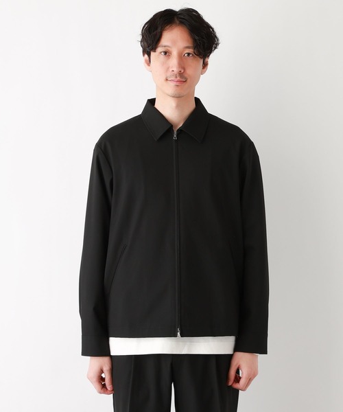 ⭐︎新品未使用タグ付　DRESSTERIOR ペーパリネンショートブルゾン　黒 GLOBAL WORK（グローバルワーク）の「アーバンZIPブルゾン
