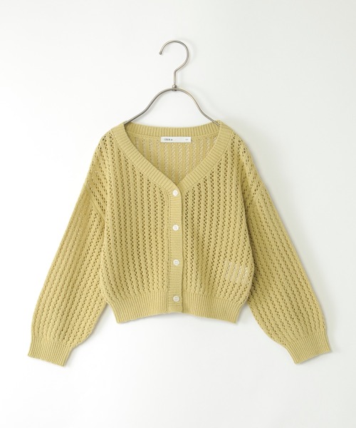 ikka(イッカ)の「【親子コーデ】透かしニットVネックカーディガン(120~160cm)(カーディガン/ボレロ・キッズ・オフホワイト/エメラルド・140/150/160/120/130)」の6枚目の写真