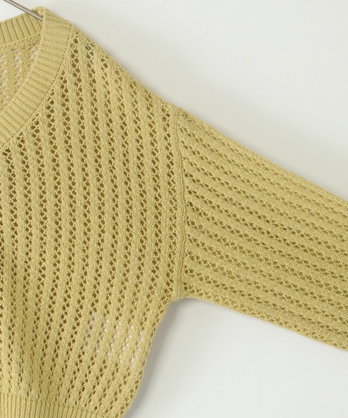 ikka(イッカ)の「【親子コーデ】透かしニットVネックカーディガン(120~160cm)(カーディガン/ボレロ・キッズ・オフホワイト/エメラルド・140/150/160/120/130)」の11枚目の写真