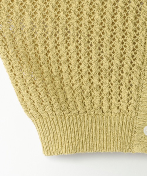 ikka(イッカ)の「【親子コーデ】透かしニットVネックカーディガン(120~160cm)(カーディガン/ボレロ・キッズ・オフホワイト/エメラルド・140/150/160/120/130)」の3枚目の写真