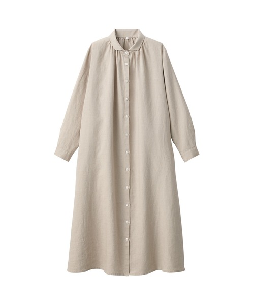 無印良品(ムジルシリョウヒン)の「婦人 リネン 洗いざらし長袖シャツワンピース(ワンピース・レディース・ライトグリーン/レッド/ブルー系5/ブラック/キナリ・XS/XL/L/M/S)」の11枚目の写真