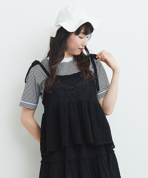 bulle de savon(ビュルデサボン)の「おはなニット キャミソール(ニット/セーター・レディース・レッド/ブラック/ホワイト・FREE)」の16枚目の写真