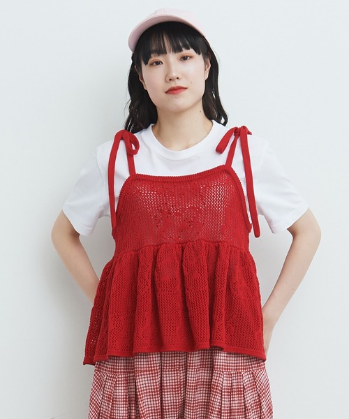 美品 bulle de savon おはな ニットキャミソール 花柄 人気完売品 bulle de savon（ビュルデサボン）の「おはなニット