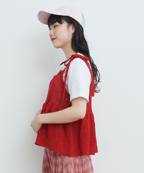 美品 bulle de savon おはな ニットキャミソール 花柄 人気完売品 bulle de savon（ビュルデサボン）の「おはなニット