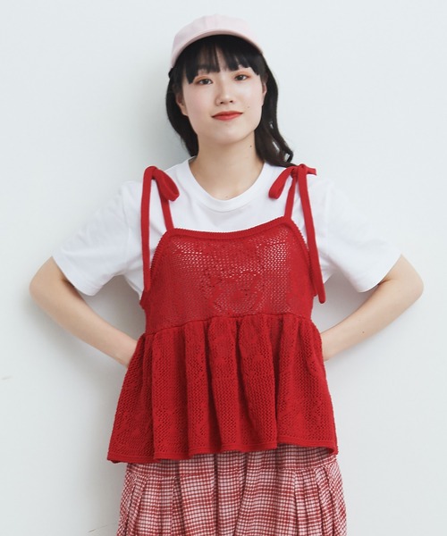 美品 bulle de savon おはな ニットキャミソール 花柄 人気完売品 美品 bulle de savon おはな ニットキャミソール 花柄 人気完売品