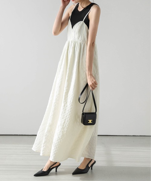 AMELY(エミリー)の「ジャガードキャミワンピース(ワンピース・レディース・アイボリー/ブラック・M/L)」の3枚目の写真