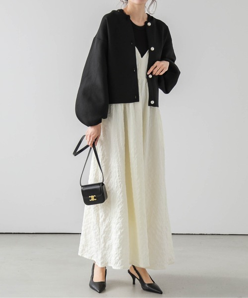 AMELY(エミリー)の「ジャガードキャミワンピース(ワンピース・レディース・アイボリー/ブラック・M/L)」の7枚目の写真