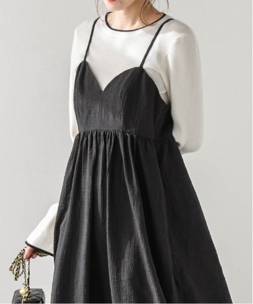 AMELY(エミリー)の「ジャガードキャミワンピース(ワンピース・レディース・アイボリー/ブラック・M/L)」の12枚目の写真