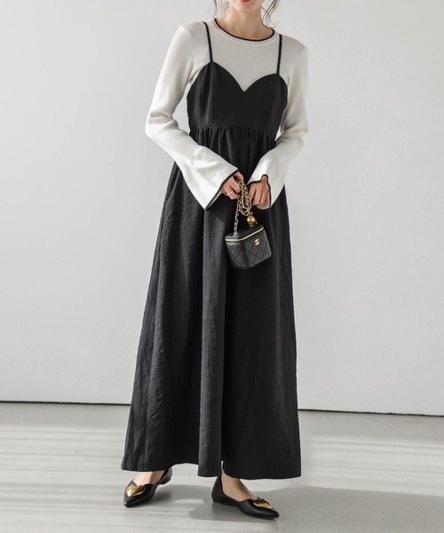 AMELY(エミリー)の「ジャガードキャミワンピース(ワンピース・レディース・アイボリー/ブラック・M/L)」の9枚目の写真