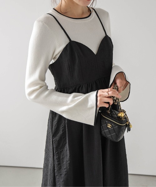 AMELY(エミリー)の「ジャガードキャミワンピース(ワンピース・レディース・アイボリー/ブラック・M/L)」の13枚目の写真