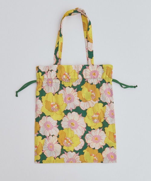 Dot＆Stripes CHILD WOMAN（ドットアンドストライプス　チャイルドウーマン）の「【WEB別注】リバティ イカット・アネモネ 巾着BAG（トートバッグ・レディース・グリーン・FREE）」の7枚目の写真