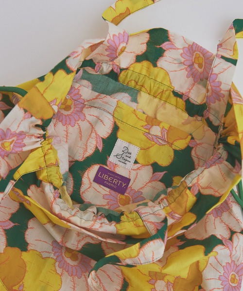 Dot＆Stripes CHILD WOMAN（ドットアンドストライプス　チャイルドウーマン）の「【WEB別注】リバティ イカット・アネモネ 巾着BAG（トートバッグ・レディース・グリーン・FREE）」の9枚目の写真