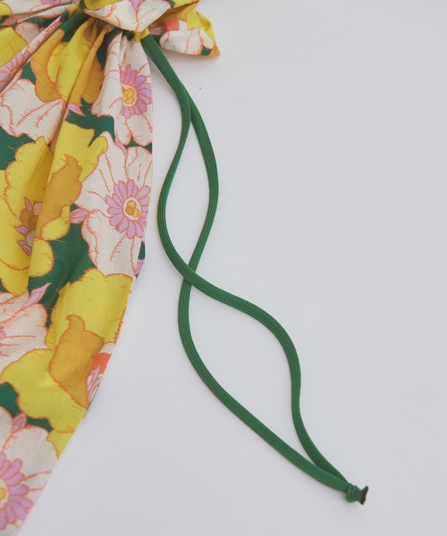 Dot＆Stripes CHILD WOMAN（ドットアンドストライプス　チャイルドウーマン）の「【WEB別注】リバティ イカット・アネモネ 巾着BAG（トートバッグ・レディース・グリーン・FREE）」の10枚目の写真