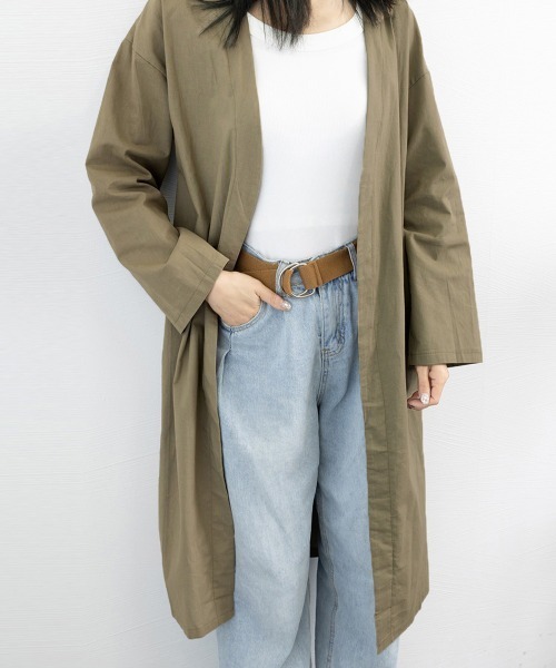 Miniministore(ミニミニストア)の「韓国ロングカーディガン 綿麻 薄手羽織り(カーディガン/ボレロ・レディース・グレー/カーキ・M/XL/L)」の6枚目の写真