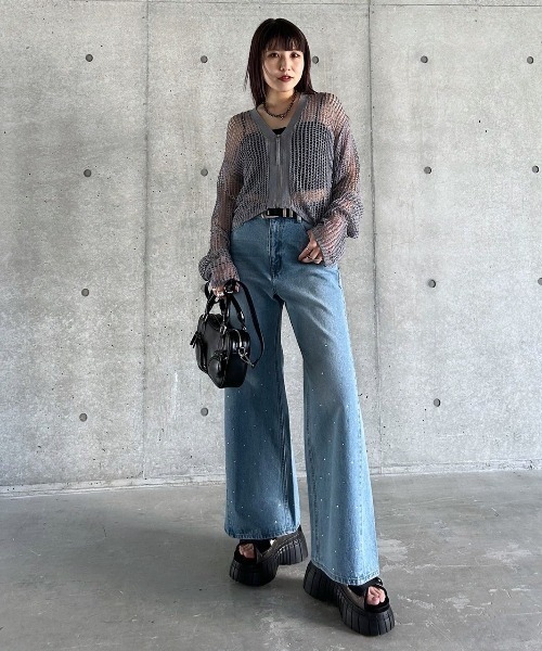 PAGEBOY(ページボーイ)の「<カップ付き>フロントシャーリングショートキャミ(キャミソール・レディース・ピンク/ブルー系その他/ブラック・FREE)」の11枚目の写真