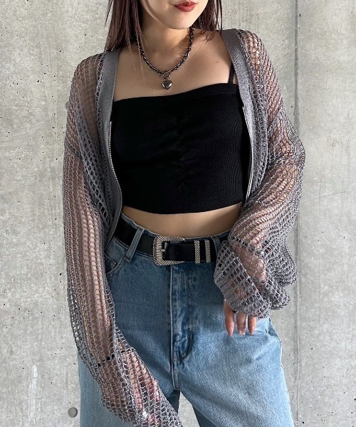 PAGEBOY(ページボーイ)の「<カップ付き>フロントシャーリングショートキャミ(キャミソール・レディース・ピンク/ブルー系その他/ブラック・FREE)」の18枚目の写真