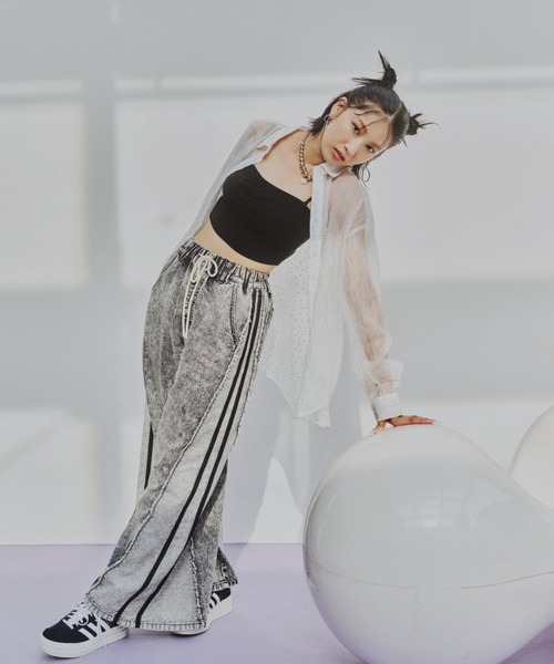 PAGEBOY(ページボーイ)の「<カップ付き>フロントシャーリングショートキャミ(キャミソール・レディース・ピンク/ブルー系その他/ブラック・FREE)」の20枚目の写真