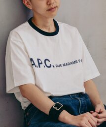 A.P.C. | 【A.P.C. / アーペーセー】別注 オーバーサイズ プリント トリムTシャツ(Tシャツ/カットソー)