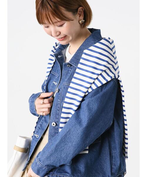 Lugnoncure（ルノンキュール）の「ボーダー長袖カットソー（Tシャツ/カットソー・レディース・オフホワイト/ブルー/ブラック/グレー・F）」の4枚目の写真