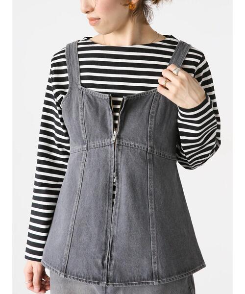 Lugnoncure（ルノンキュール）の「ボーダー長袖カットソー（Tシャツ/カットソー・レディース・オフホワイト/ブルー/ブラック/グレー・F）」の5枚目の写真