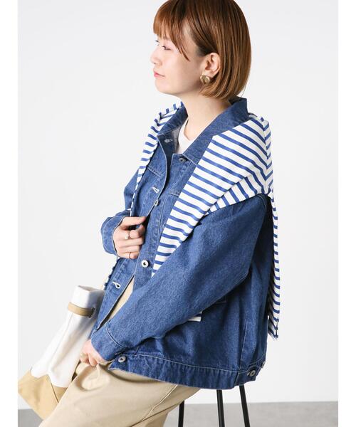 Lugnoncure（ルノンキュール）の「ボーダー長袖カットソー（Tシャツ/カットソー・レディース・オフホワイト/ブルー/ブラック/グレー・F）」の9枚目の写真