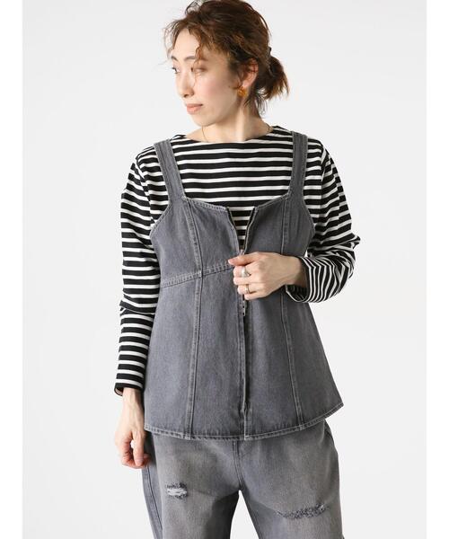 Lugnoncure（ルノンキュール）の「ボーダー長袖カットソー（Tシャツ/カットソー・レディース・オフホワイト/ブルー/ブラック/グレー・F）」の13枚目の写真