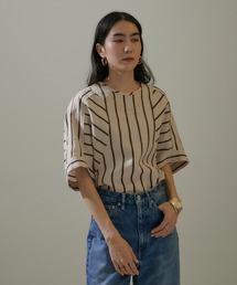 【WEB限定】ドビーラメストライプブラウス/24SS