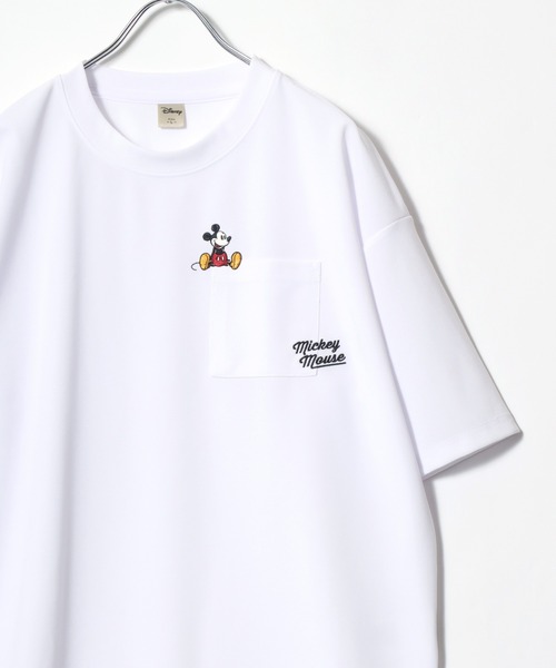 Disney（ディズニー）の「2026SS Disney/ディズニー オーバーサイズ ミッキーワンポイント刺繍 ポケット付半袖Tシャツ レディース メンズ（Tシャツ/カットソー・レディース・グレイッシュベージュ/グレイッシュブルー/スミクロ/ホワイト/ベージュ系その他/サックスブルー/ブラック系その他/ホワイト系その他2/ブラック系その他2/グレー系その他/ホワイト系その他/ブルー系その他/グレー系その他2/ホワイト系その他3/ブラック系その他3・LL/L/M）」の4枚目の写真