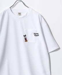 Disney（ディズニー）の「2026SS Disney ディズニー オーバーサイズ ミッキーワンポイント刺繍 ポケット付半袖Tシャツ レディース メンズ（Tシャツ/カットソー）」
