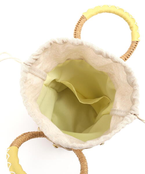 FREE'S MART（フリーズマート）の「◆ビジュー付きかごトート（かごバッグ・レディース・イエロー・ﾌﾘ-）」の14枚目の写真