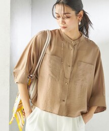 〈手洗い可能〉シルク混 シアー 羽織 シャツ