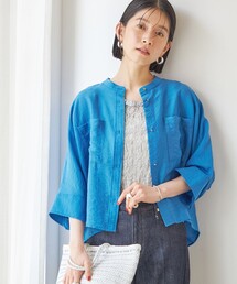 【実力派ベーシック】〈手洗い可能〉シルク混 シアー 羽織 シャツ